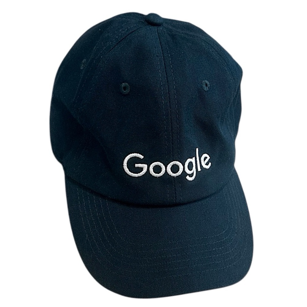 New Y2K Google Navy Baseball Hat Cap Strap Back Adult Cotton Embroidered Twill